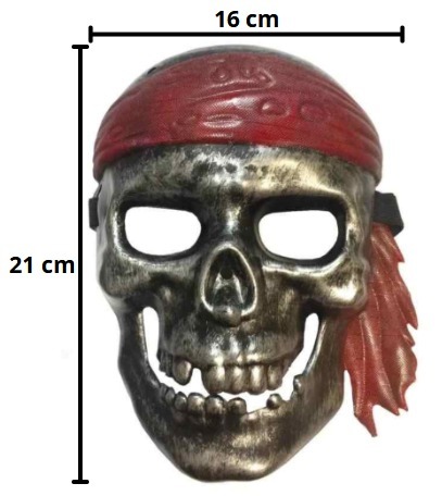 MASCARA PLASTICA PIRATA PRETO
